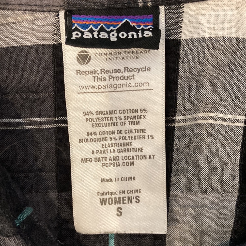 Patagonia Plaid Shirt Dress w/Drawstring Waist; Size Small - Picture 4 of 8